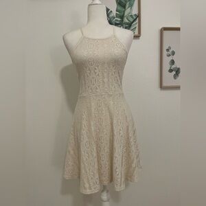 Mossimo Cream Lace Halter Mini Dress